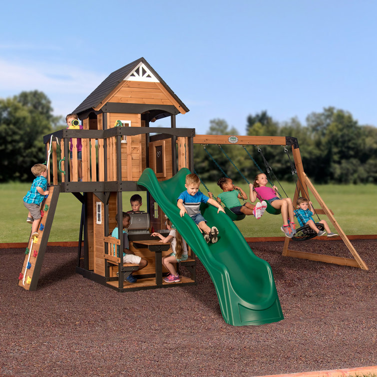 Backyard Discovery Canyon Creek All Cedar Swing Set & Reviews Wayfair